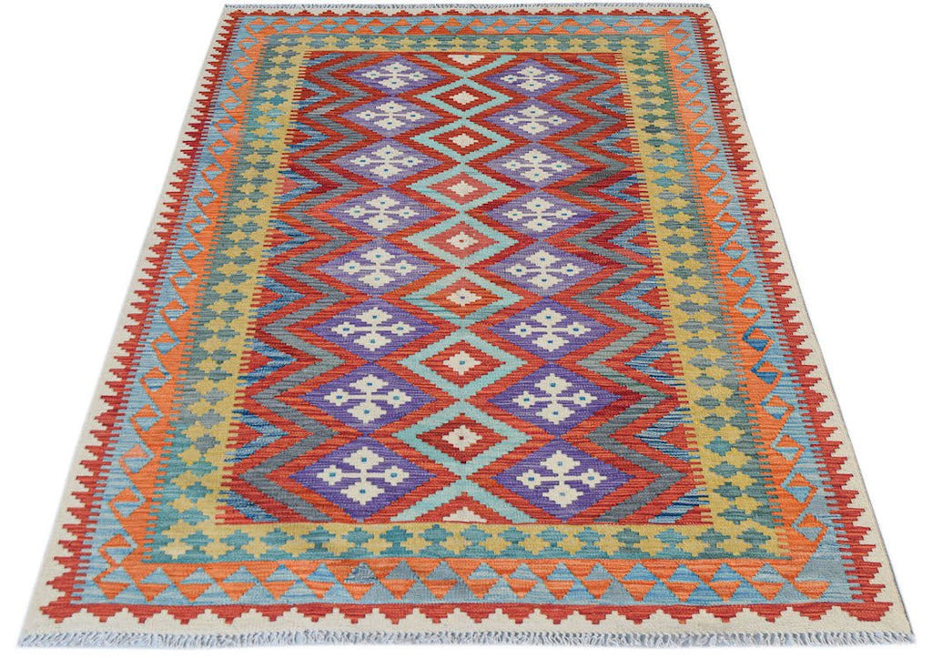 Handmade Afghan Maimana Kilim | 232 x 174 cm | 7'7" x 5'9" - Najaf Rugs & Textile