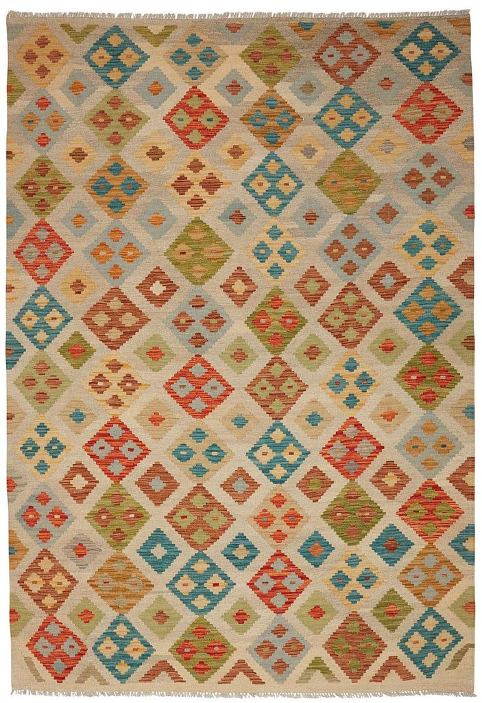 Handmade Afghan Maimana Kilim | 235 x 171 cm | 7'7" x 5'6" - Najaf Rugs & Textile