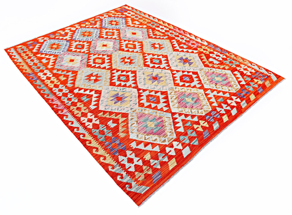 Handmade Afghan Maimana Kilim | 239 x 183 cm | 7'10" x 6' - Najaf Rugs & Textile