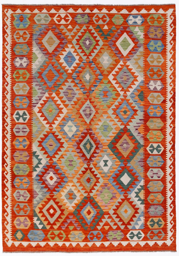Handmade Afghan Maimana Kilim | 240 x 176 cm | 7'11" x 5'10" - Najaf Rugs & Textile