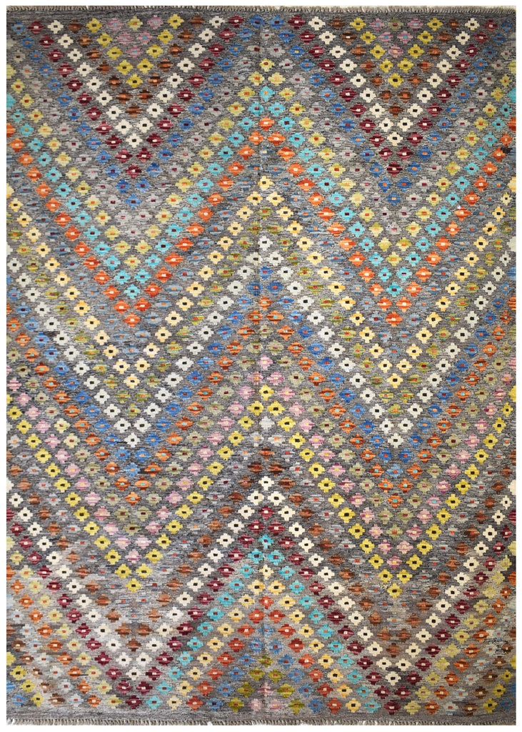 Handmade Afghan Maimana Kilim | 240 x 177 cm | 7'8 x 5'8" - Najaf Rugs & Textile