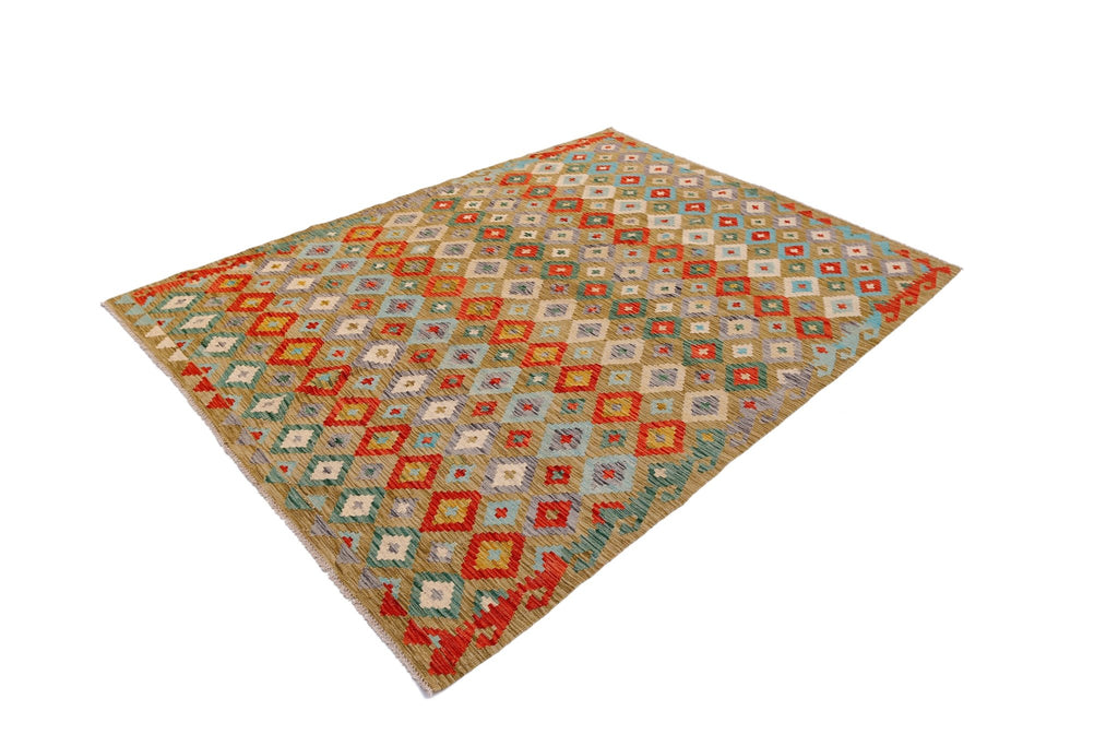 Handmade Afghan Maimana Kilim | 240 x 187 cm | 7'11" x 6'2" - Najaf Rugs & Textile