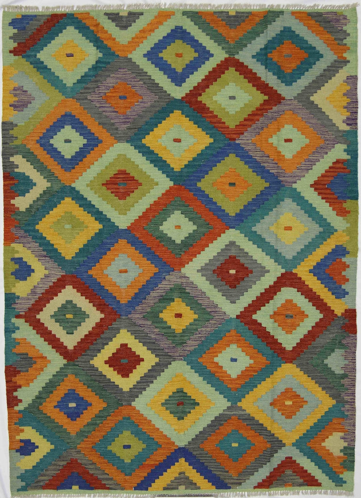 Handmade Afghan Maimana Kilim | 241 x 176 cm | 7'9" x 5'7" - Najaf Rugs & Textile