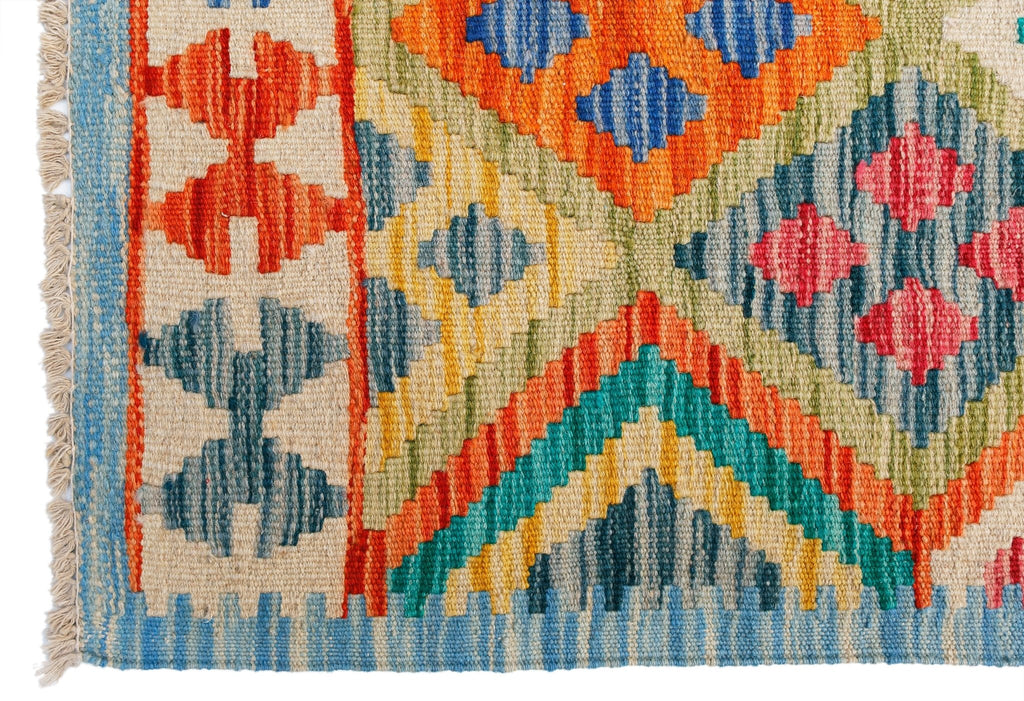 Handmade Afghan Maimana Kilim | 242 x 186 cm | 8' x 6'2" - Najaf Rugs & Textile