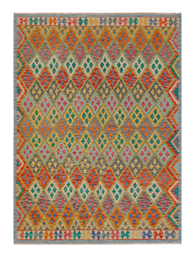 Handmade Afghan Maimana Kilim | 242 x 186 cm | 8' x 6'2" - Najaf Rugs & Textile