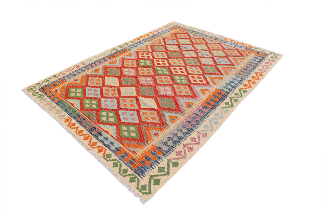 Handmade Afghan Maimana Kilim | 245 x 184 cm | 8'1" x 6'1" - Najaf Rugs & Textile