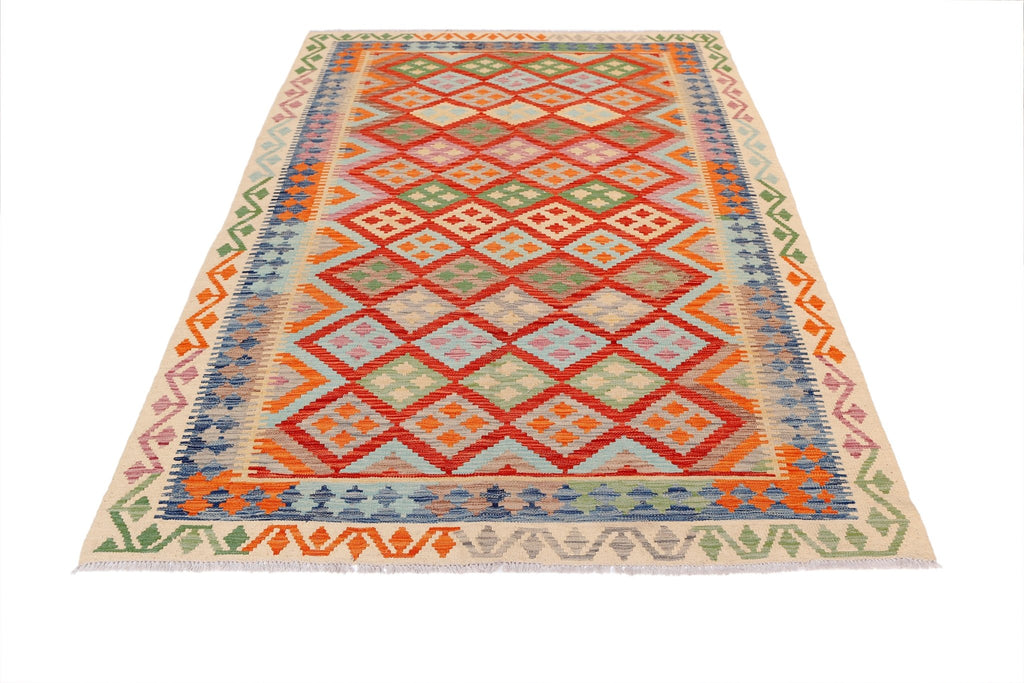 Handmade Afghan Maimana Kilim | 245 x 184 cm | 8'1" x 6'1" - Najaf Rugs & Textile