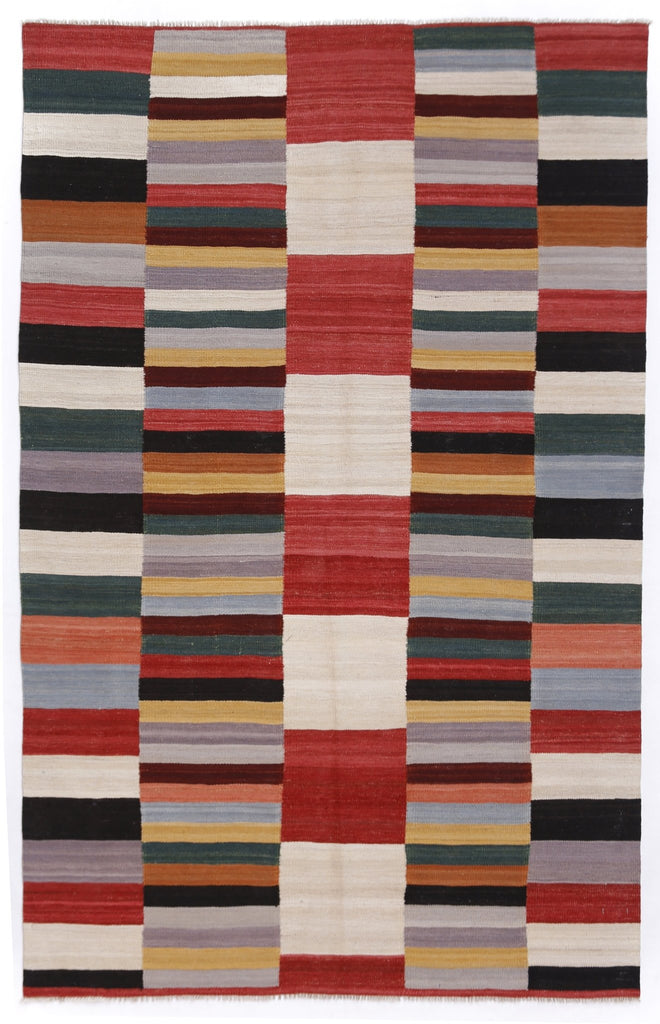 Handmade Afghan Maimana Kilim | 246 x 161 cm | 8'1" x 5'4" - Najaf Rugs & Textile