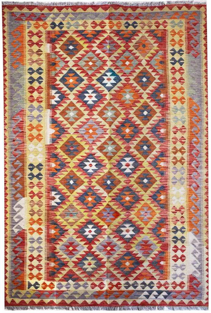 Handmade Afghan Maimana Kilim | 248 x 158 cm | 8'1" x 5'1" - Najaf Rugs & Textile