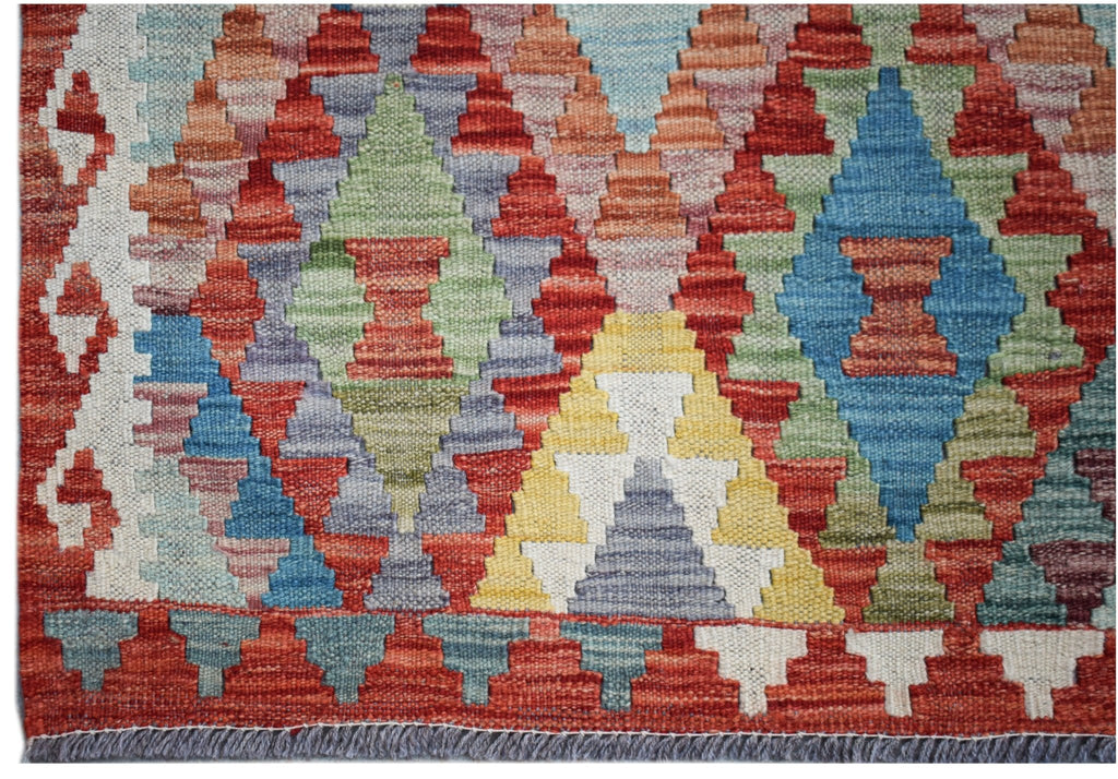 Handmade Afghan Maimana Kilim | 254 x 206 cm | 8'4" x 6'9" - Najaf Rugs & Textile