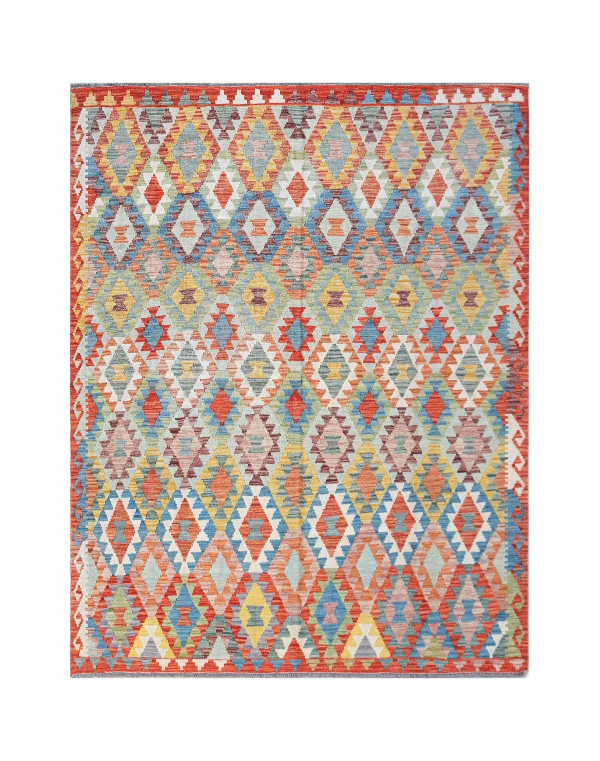 Handmade Afghan Maimana Kilim | 254 x 206 cm | 8'4" x 6'9" - Najaf Rugs & Textile