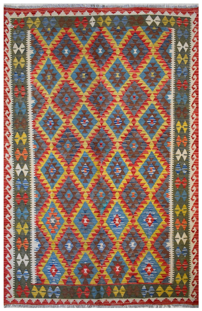 Handmade Afghan Maimana Kilim | 267 x 166 cm | 8'7" x 5'4" - Najaf Rugs & Textile