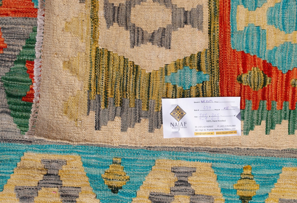 Handmade Afghan Maimana Kilim | 285 x 205 cm | 9'5" x 6'9" - Najaf Rugs & Textile