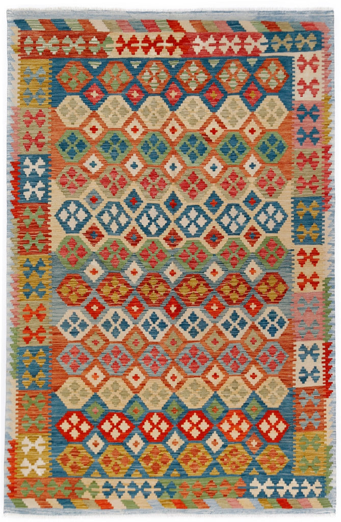 Handmade Afghan Maimana Kilim | 287 x 199 cm | 9'5" x 6'7" - Najaf Rugs & Textile