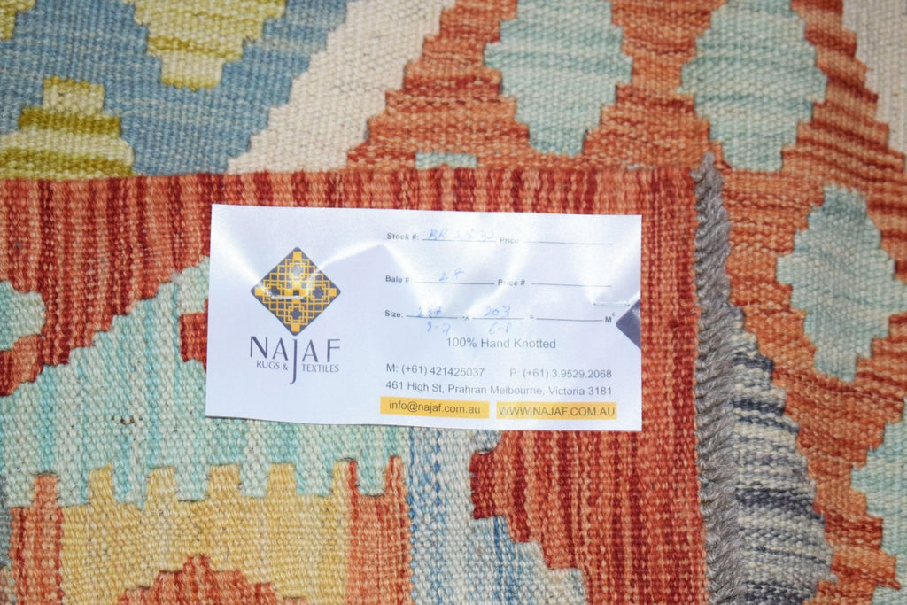 Handmade Afghan Maimana Kilim | 287 x 203 cm | 9'7" x 6'9" - Najaf Rugs & Textile