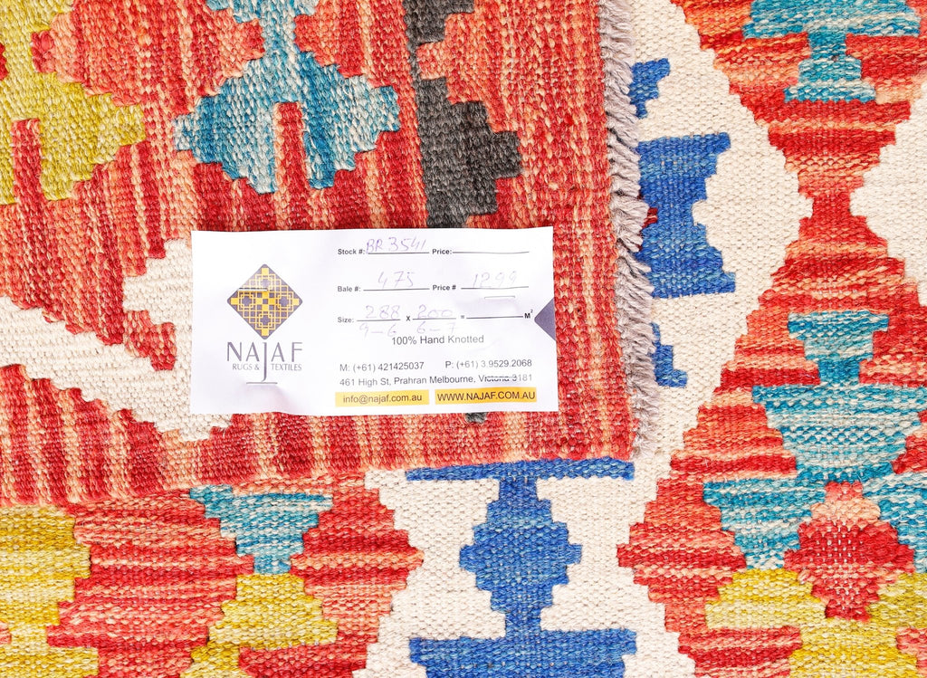 Handmade Afghan Maimana Kilim | 288 x 200 cm | 9'6" x 6'7" - Najaf Rugs & Textile