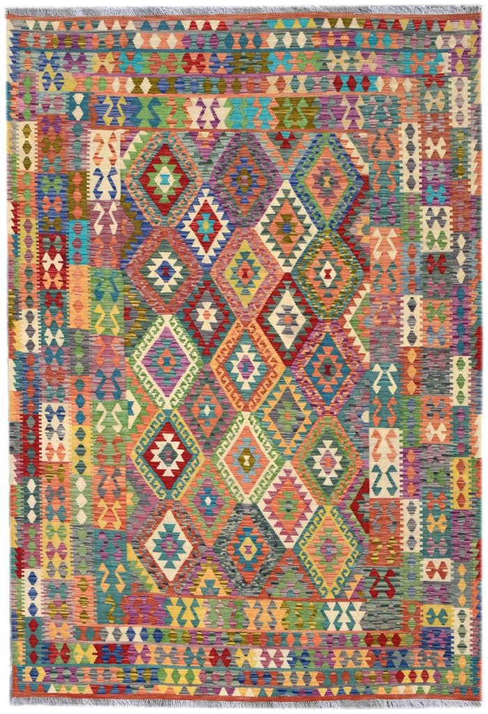 Handmade Afghan Maimana Kilim | 288 x 203 cm | 9'4" x 6'6" - Najaf Rugs & Textile
