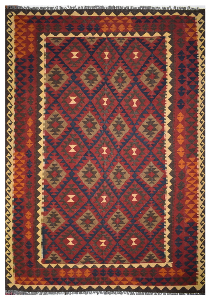 Handmade Afghan Maimana Kilim | 291 x 203 cm | 9'5" x 6'6" - Najaf Rugs & Textile