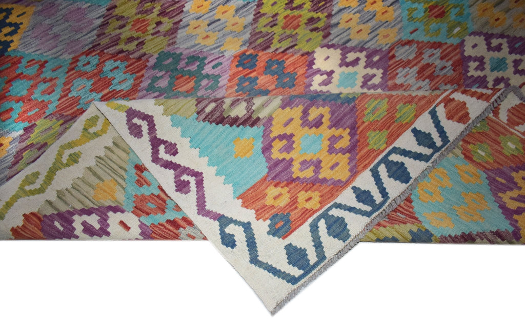 Handmade Afghan Maimana Kilim | 291 x 204 cm | 9'7" x 6'8" - Najaf Rugs & Textile