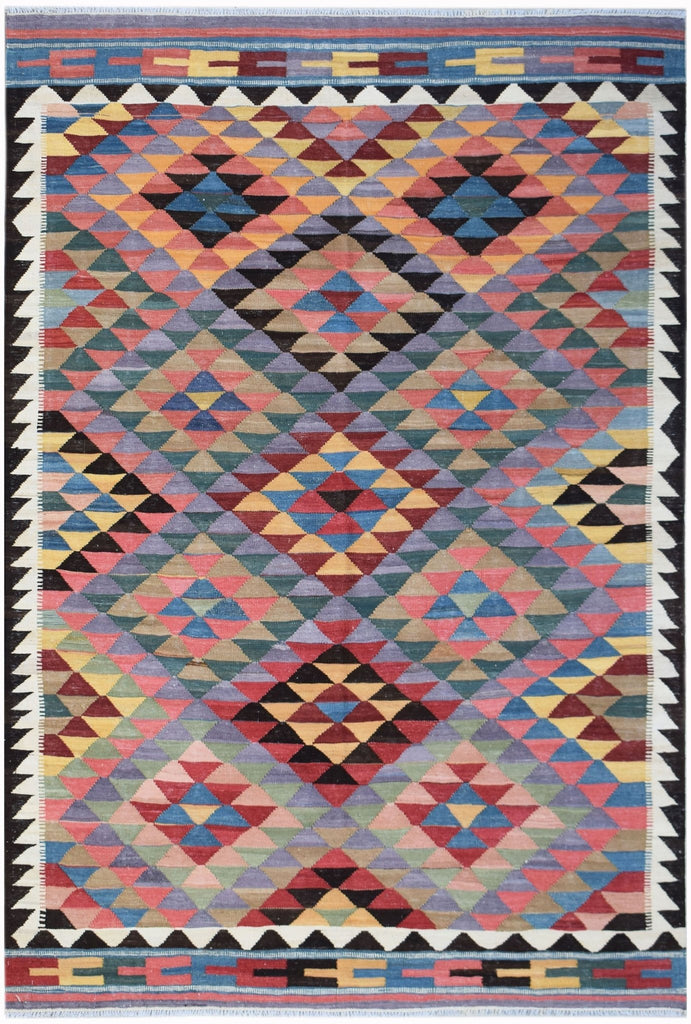 Handmade Afghan Maimana Kilim | 292 x 187 cm | 9'7" x 6'2" - Najaf Rugs & Textile