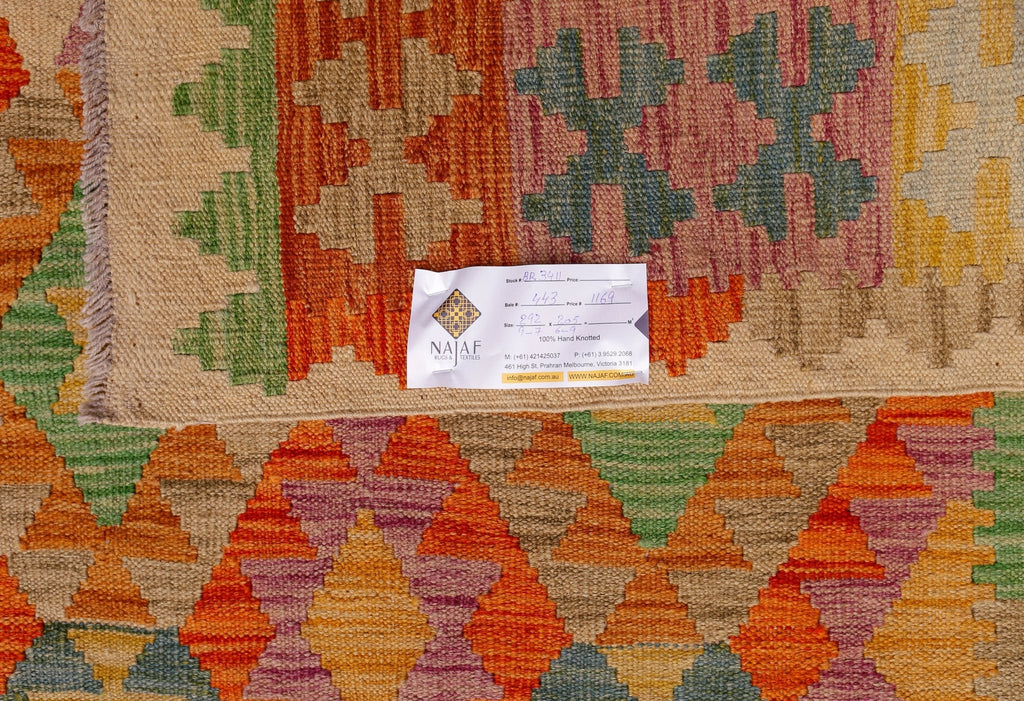 Handmade Afghan Maimana Kilim | 292 x 205 cm | 9'7" x 6'9" - Najaf Rugs & Textile