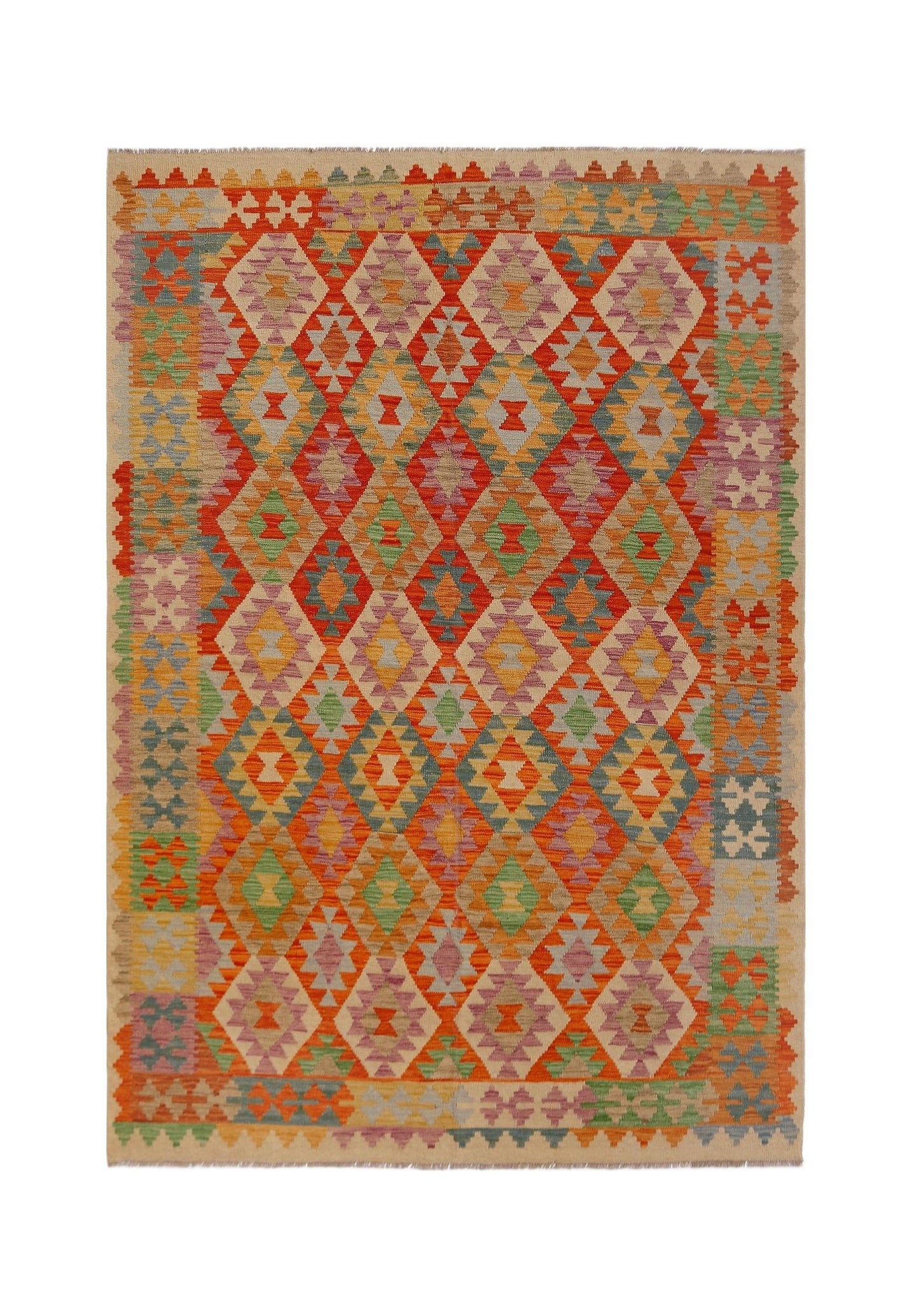 Handmade Afghan Maimana Kilim | 292 x 205 cm | 9'7" x 6'9" - Najaf Rugs & Textile