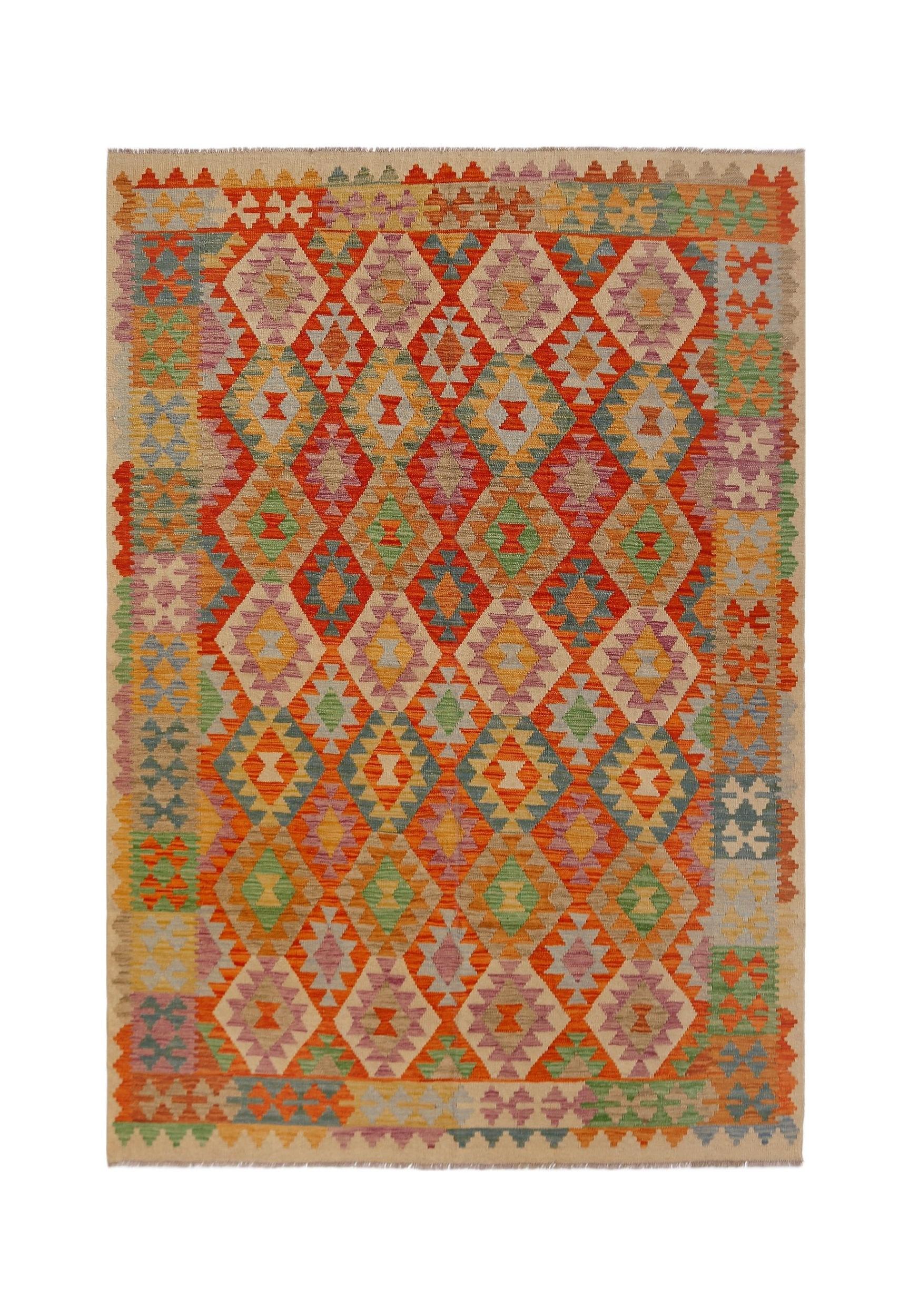 Handmade Afghan Maimana Kilim | 292 x 205 cm | 9'7" x 6'9" - Najaf Rugs & Textile