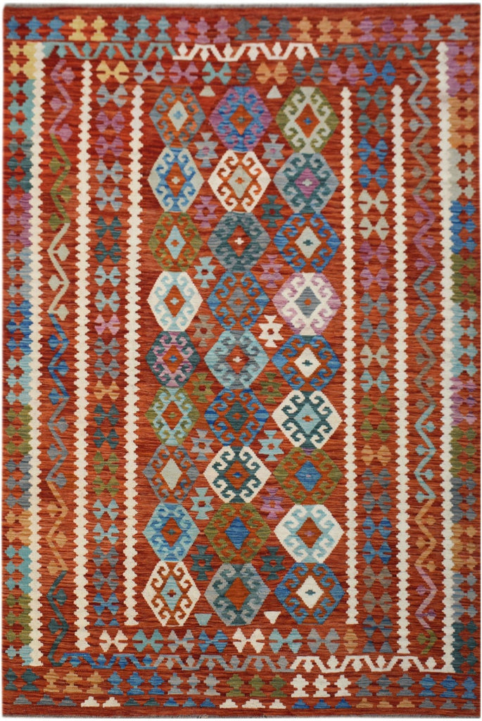 Handmade Afghan Maimana Kilim | 292 x 208 cm | 9'7" x 6'7" - Najaf Rugs & Textile