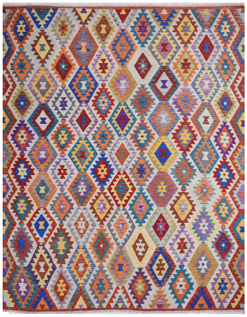 Handmade Afghan Maimana Kilim | 293 x 249 cm | 9'6" x 8'1" - Najaf Rugs & Textile