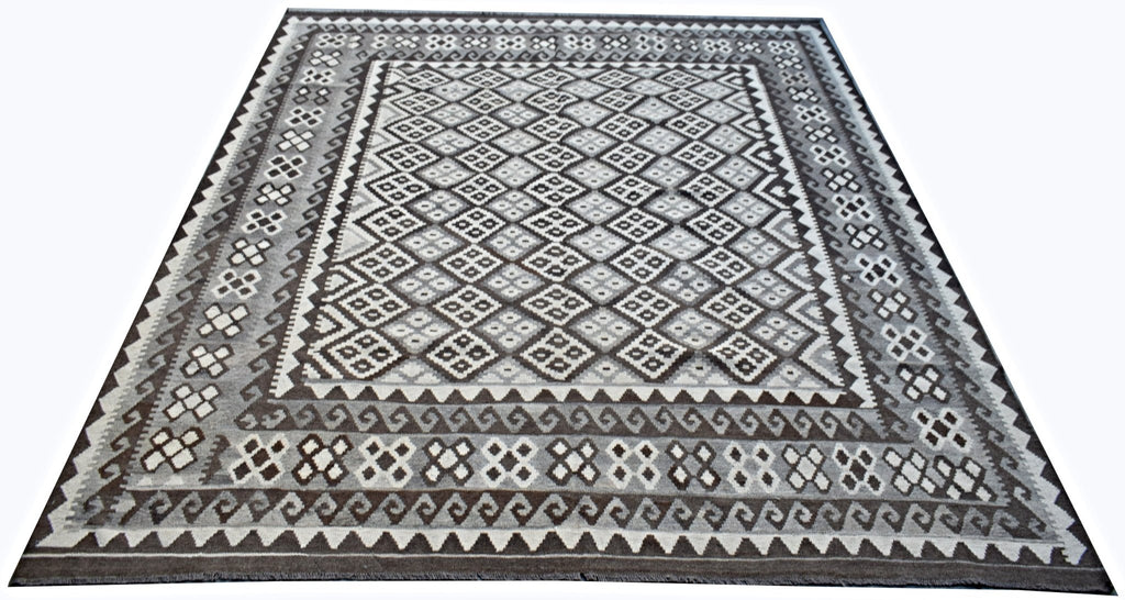 Handmade Afghan Maimana Kilim | 294 x 248 cm | 9'8" x 8'2" - Najaf Rugs & Textile