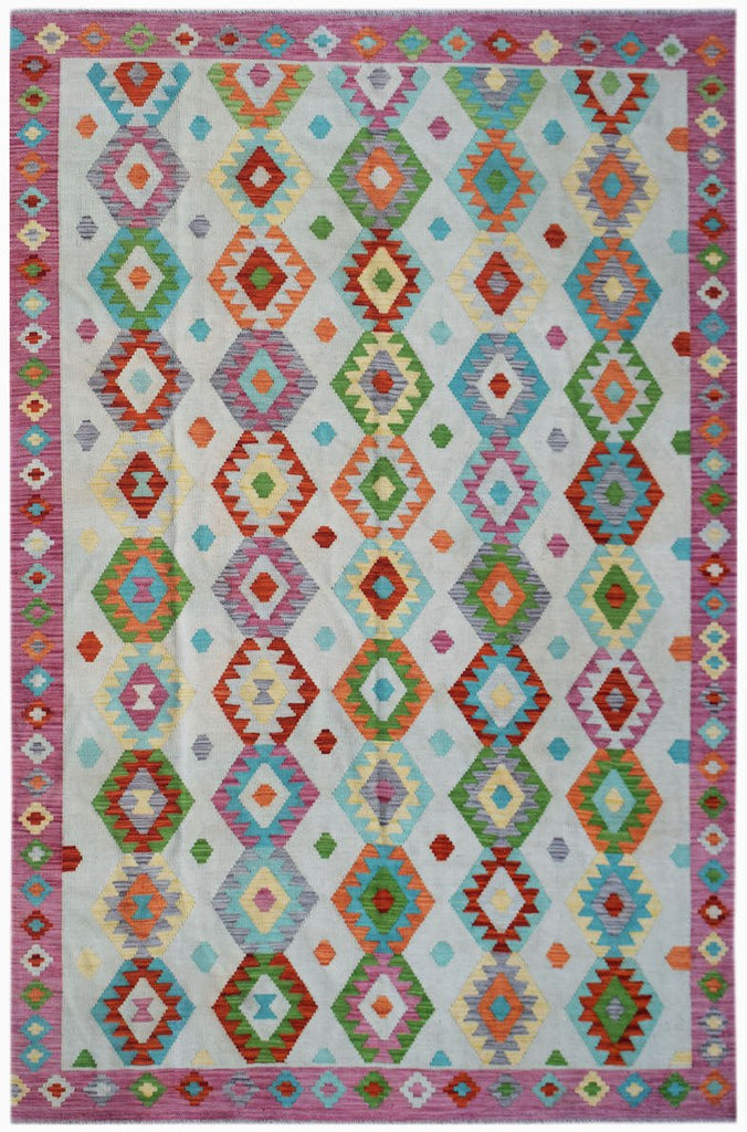 Handmade Afghan Maimana Kilim | 295 x 199 cm | 9'8" x 6'6" - Najaf Rugs & Textile