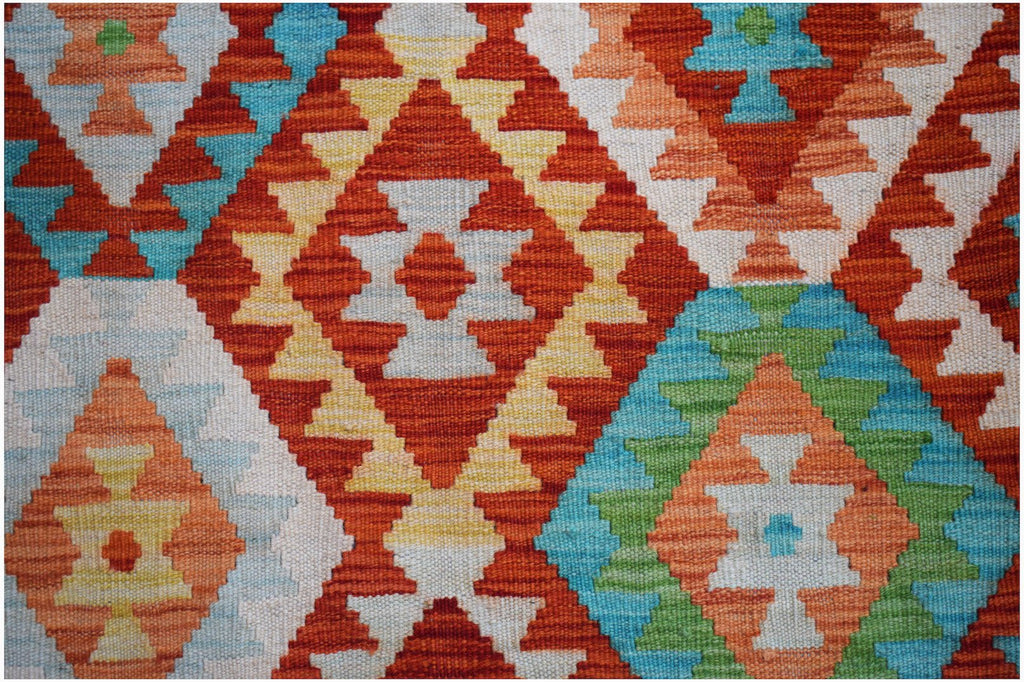 Handmade Afghan Maimana Kilim | 295 x 201 cm | 9'8" x 6'7" - Najaf Rugs & Textile