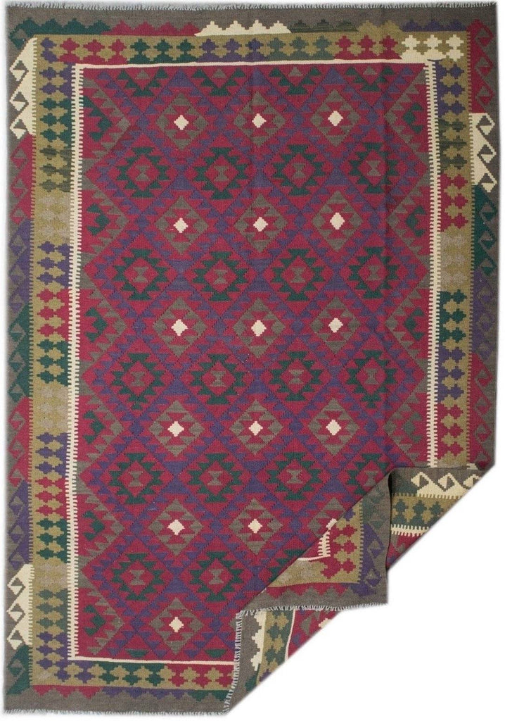 Handmade Afghan Maimana Kilim | 295 x 206 cm | 9'6" x 6'7" - Najaf Rugs & Textile