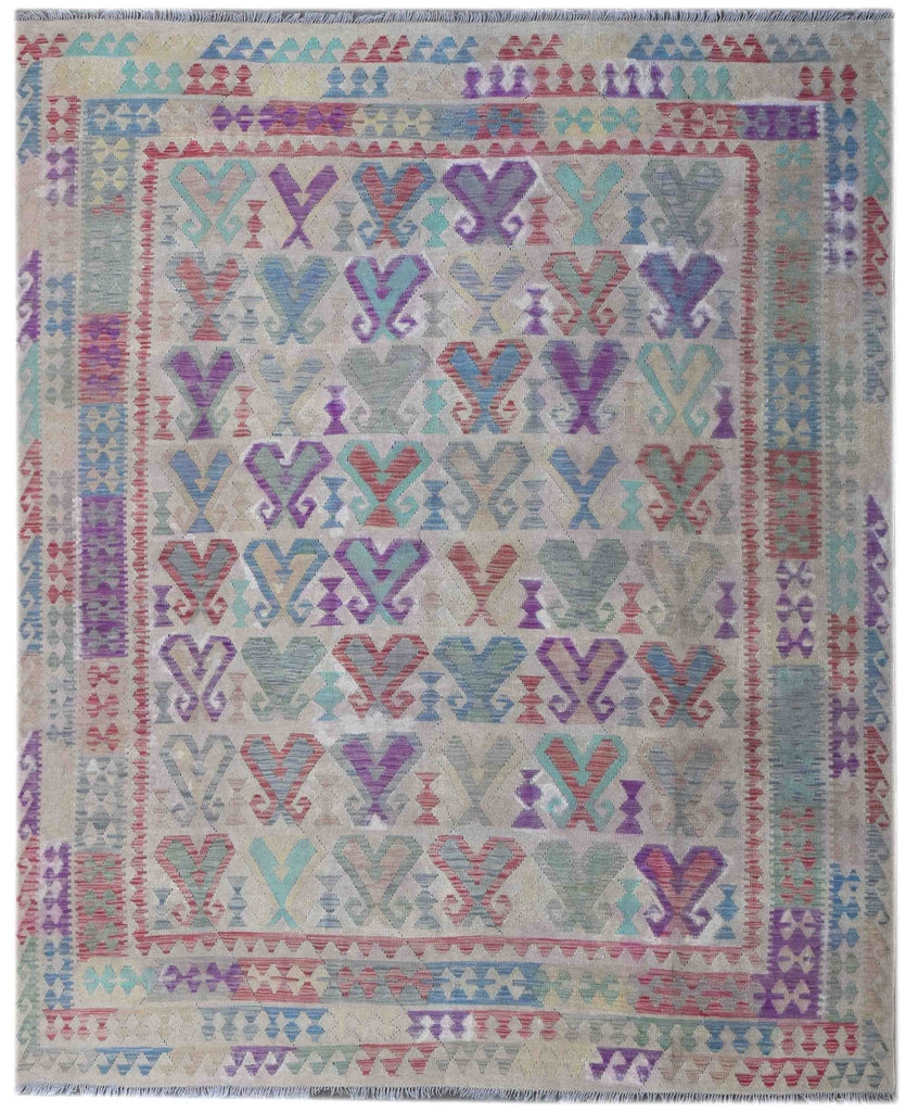 Handmade Afghan Maimana Kilim | 295 x 246 cm | 9'6" x 8'1" - Najaf Rugs & Textile
