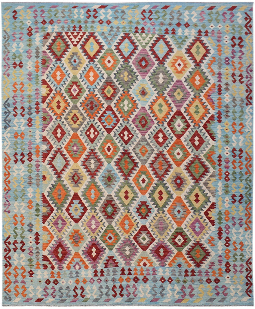 Handmade Afghan Maimana Kilim | 295 x 252 cm | 9'8" x 8'3" - Najaf Rugs & Textile
