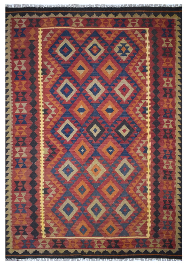 Handmade Afghan Maimana Kilim | 296 x 200 cm | 9'6" x 6'5" - Najaf Rugs & Textile