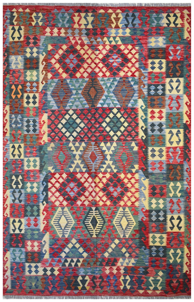 Handmade Afghan Maimana Kilim | 298 x 206 cm | 9'7" x 6'7" - Najaf Rugs & Textile