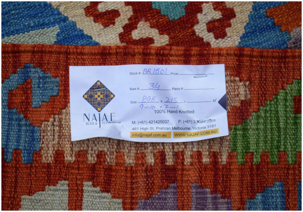 Handmade Afghan Maimana Kilim | 298 x 215 cm | 9'10" x 7'1" - Najaf Rugs & Textile