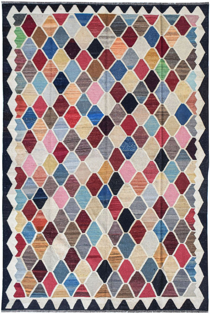 Handmade Afghan Maimana Kilim | 299 x 202 cm | 9'10" x 6'8" - Najaf Rugs & Textile