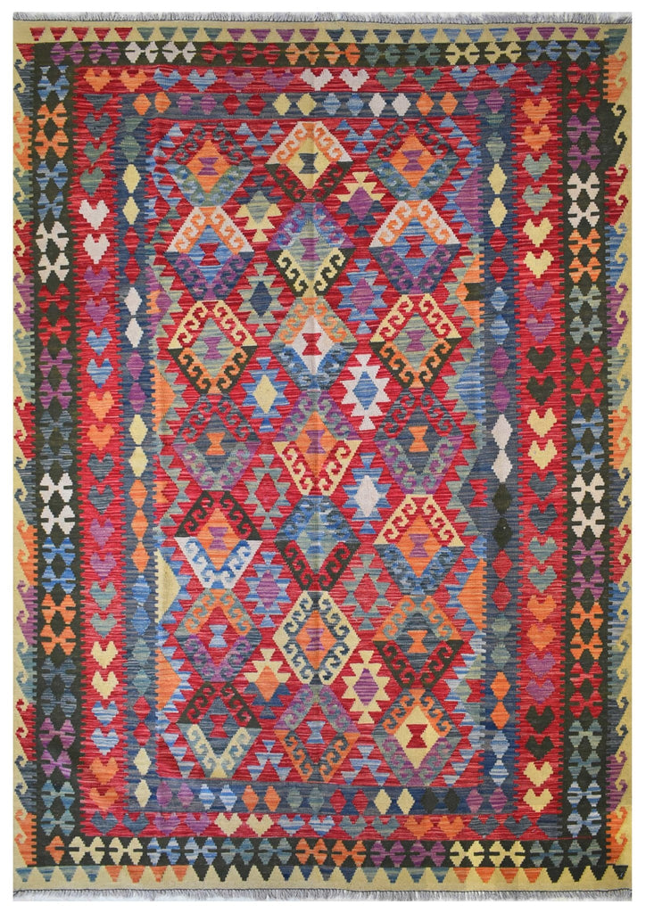 Handmade Afghan Maimana Kilim | 300 x 209 cm | 9'8" x 6'8" - Najaf Rugs & Textile