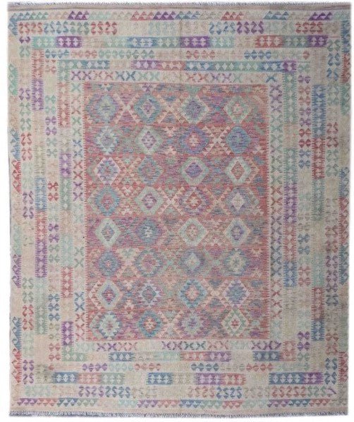 Handmade Afghan Maimana Kilim | 300 x 251 cm | 9'8" x 8'2" - Najaf Rugs & Textile