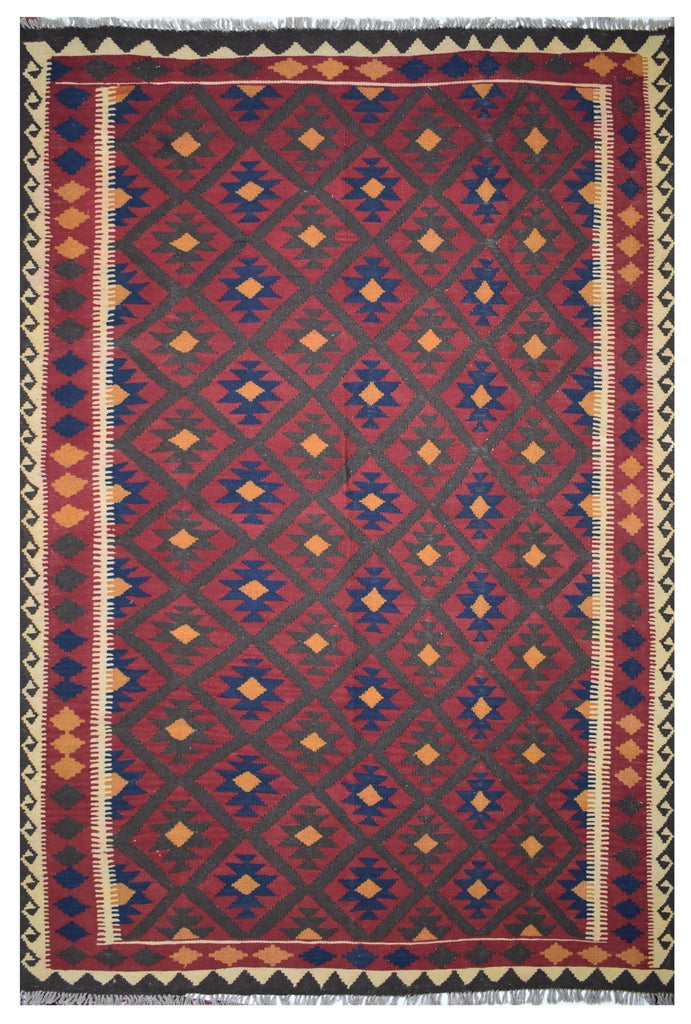 Handmade Afghan Maimana Kilim | 301 x 206 cm | 9'8" x 6'7" - Najaf Rugs & Textile