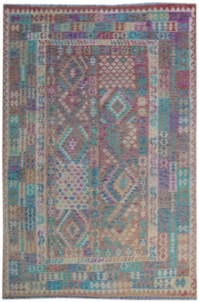 Handmade Afghan Maimana Kilim | 302 x 206 cm | 9'9" x 6'7" - Najaf Rugs & Textile
