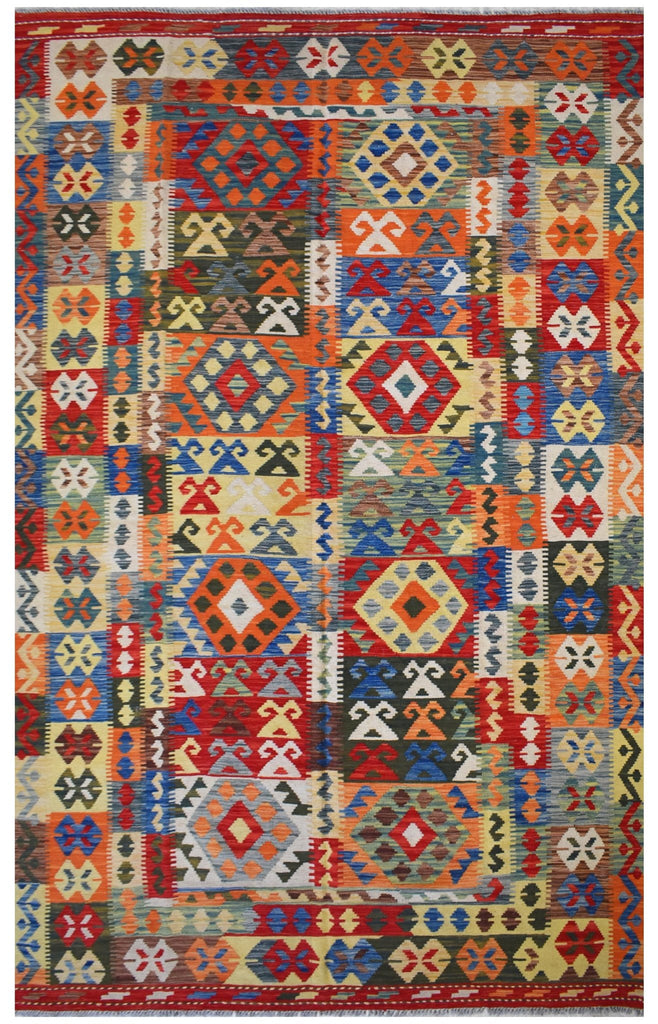Handmade Afghan Maimana Kilim | 303 x 198 cm | 9'9" x 6'4" - Najaf Rugs & Textile
