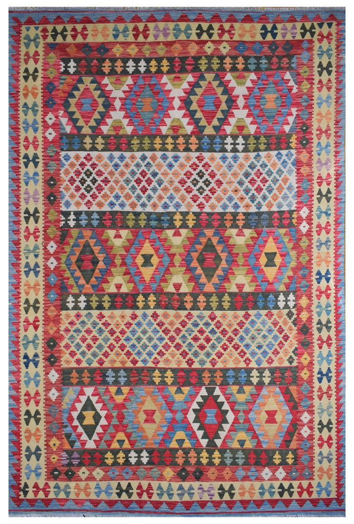 Handmade Afghan Maimana Kilim | 303 x 204 cm | 9'9" x 6'6" - Najaf Rugs & Textile