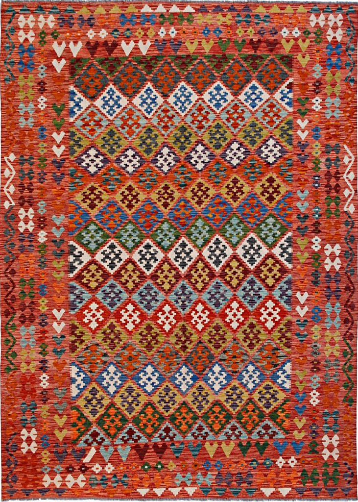 Handmade Afghan Maimana Kilim | 309 x 237 cm | 10'2" x 7'10" - Najaf Rugs & Textile