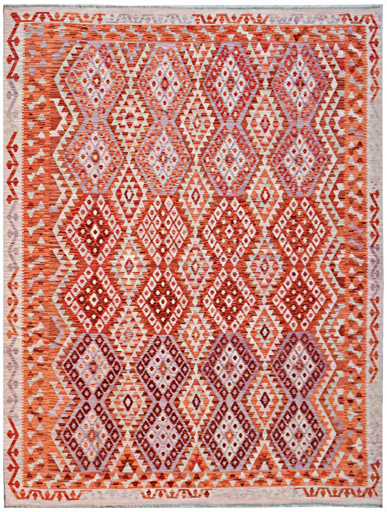 Handmade Afghan Maimana Kilim | 346 x 261 cm | 11'5" x 8'7" - Najaf Rugs & Textile