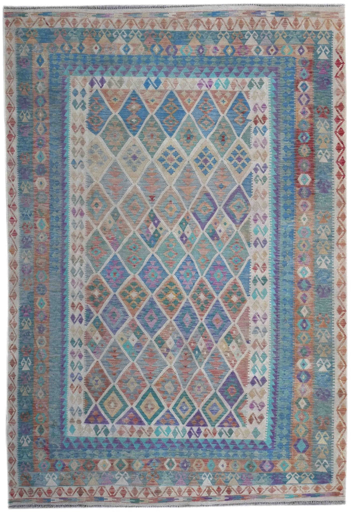 Handmade Afghan Maimana Kilim | 362 x 253 cm | 11'8" x 8'3" - Najaf Rugs & Textile