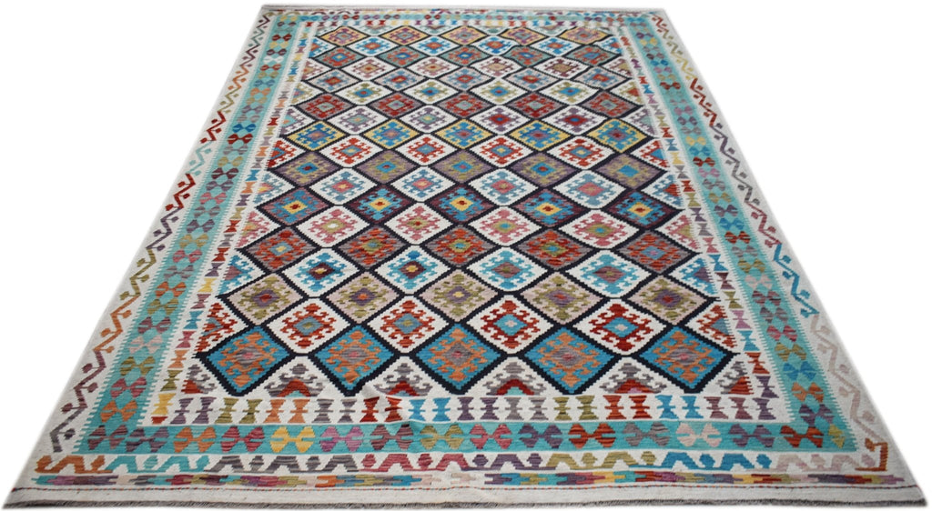 Handmade Afghan Maimana Kilim | 363 x 272 cm | 11'11" x 8'11" - Najaf Rugs & Textile