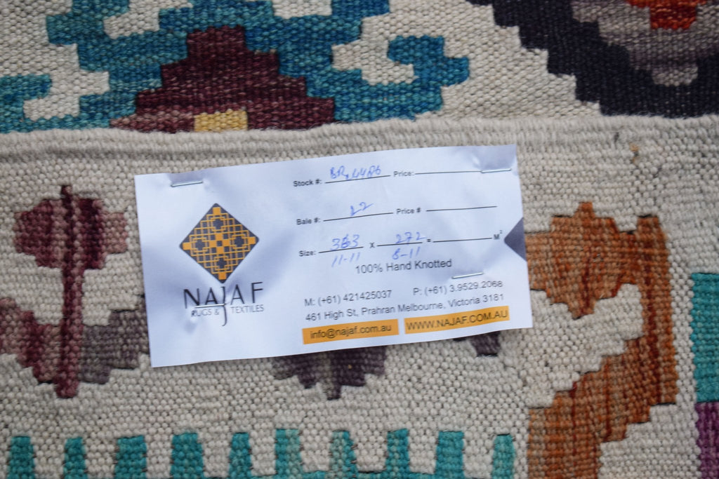 Handmade Afghan Maimana Kilim | 363 x 272 cm | 11'11" x 8'11" - Najaf Rugs & Textile
